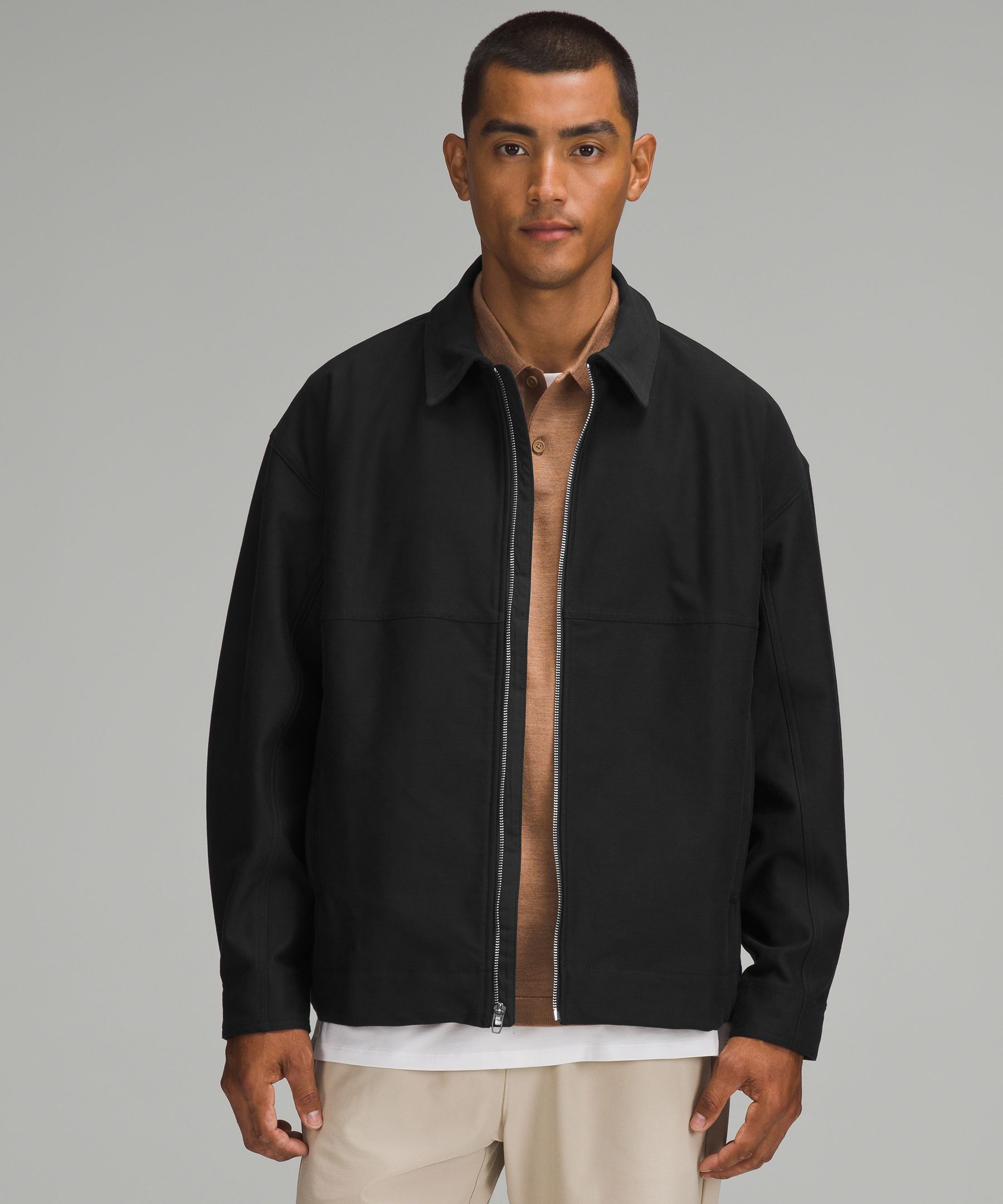 男士斜紋拉鏈翻領(lǐng)夾克 實用與時尚的完美融合